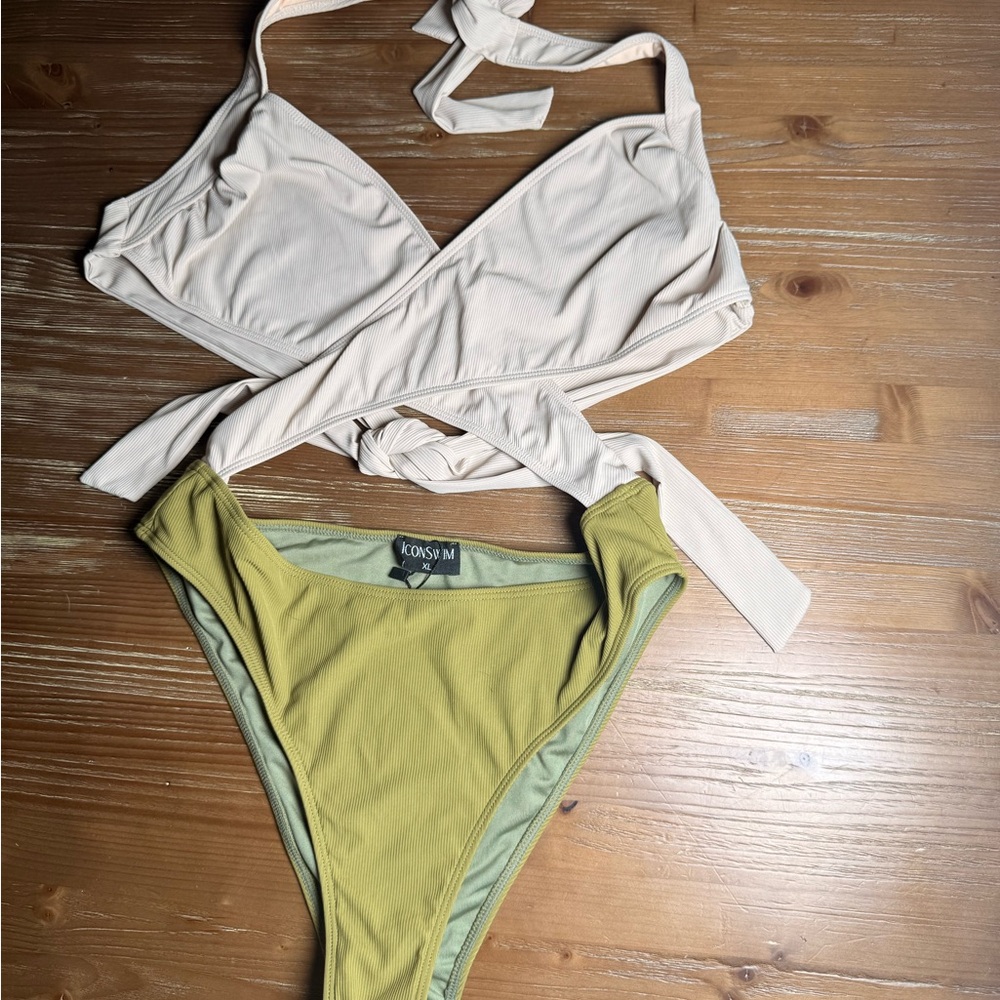 ICONSWIM Olive Ribbed Bikini Bottom - Picture 5 of 6